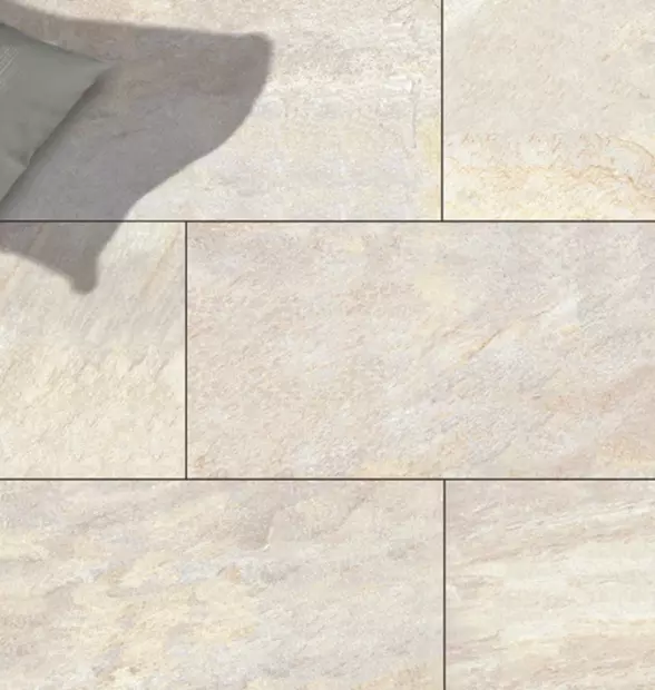 kwarcyt kamień zamknięty w płytce z gresu